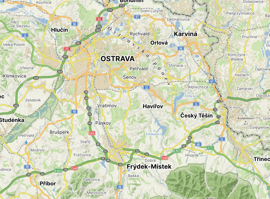 Mapa oblasti